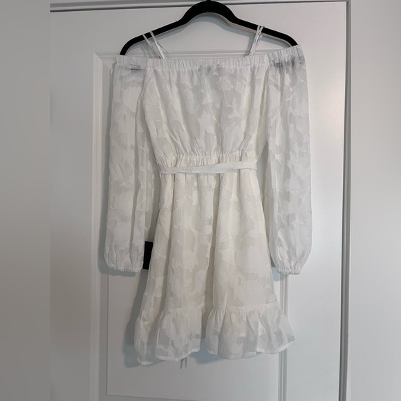 Lulus Tomorrow and Always Off The Shoulder White Burnout Floral Mini Dress - Picture 2 of 8